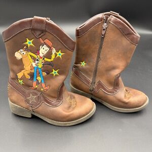 Disney Toy Story Kids Cowboy Boots Size 9 Brown Zip Target Woody